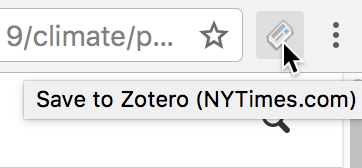 El conector de Zotero identifica una fuente para guardarla desde el navegador.