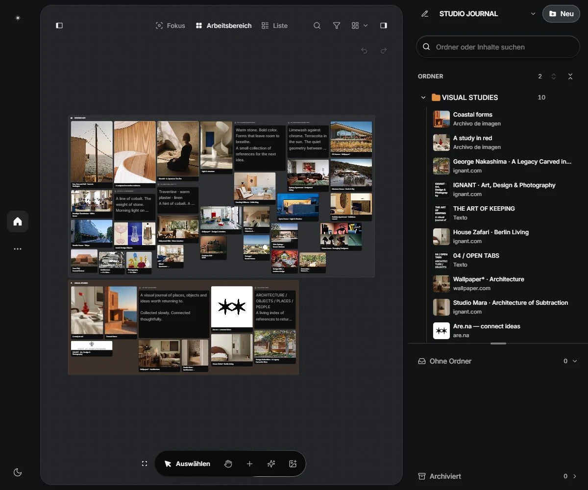 Inhalte, die visuell in Ordner organisiert sind Signoapp